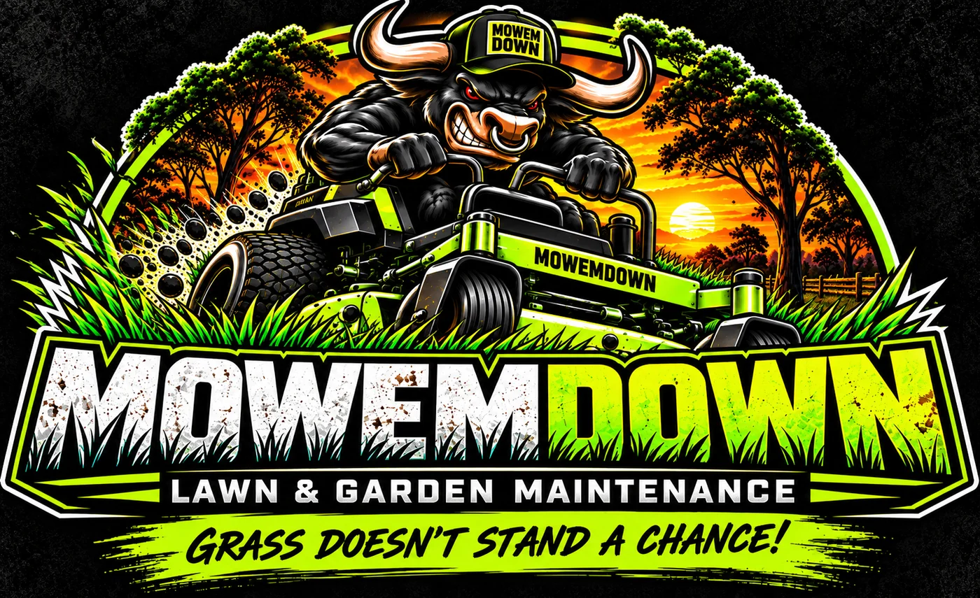 Mowem Down bull mower logo